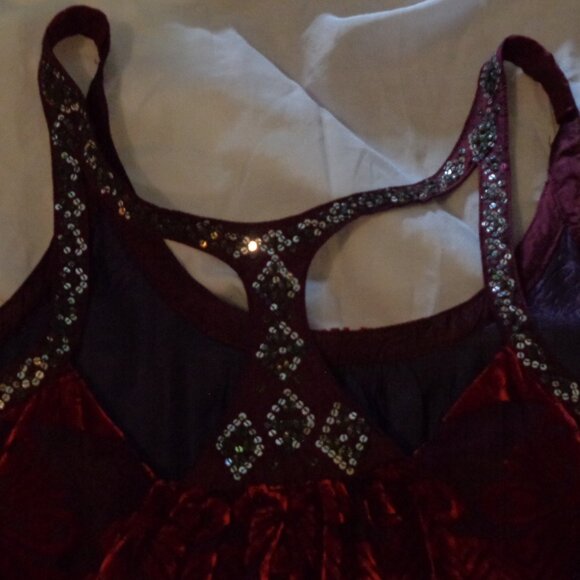 Free People Flapper Style Dress Velvet and Satin Medium - Picture 7 of 7